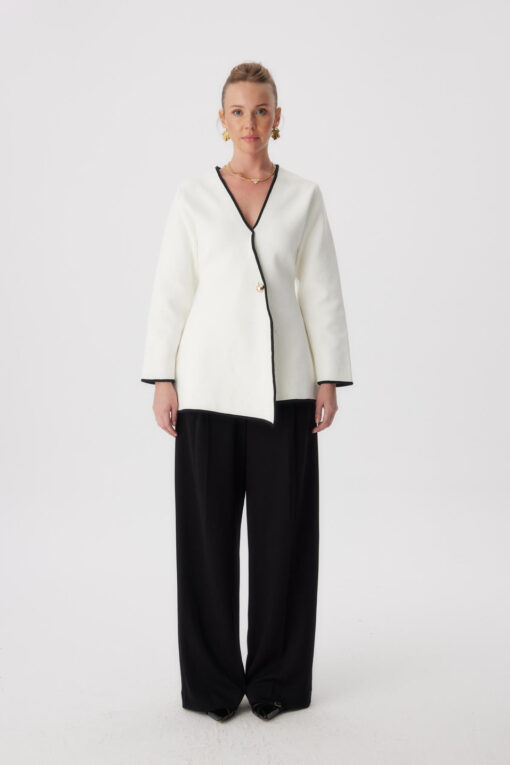 Asymmetrisch Vest Wit