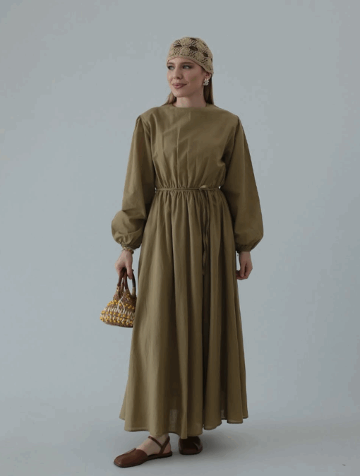 Linnen Jurk Khaki