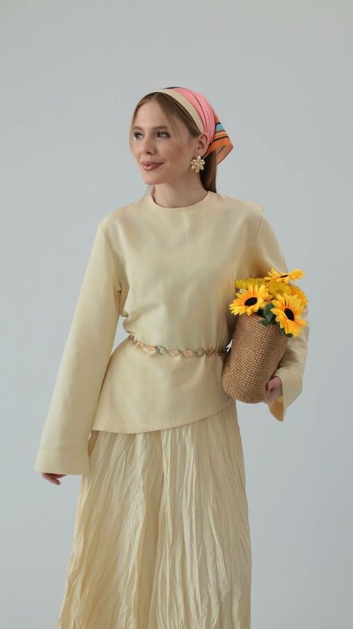 Linnen Asymmetrisch Twinset Butter Yellow (Vanaf 23-06 weer verwacht) - Afbeelding 4